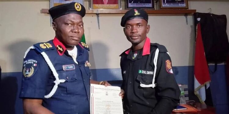 NSCDC honours Kano volunteer who returned N20m forgotten in tricycle